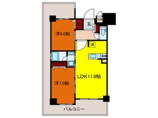 ｴｽﾃﾑﾌﾟﾗｻﾞ神戸西Ⅴﾐﾗ-ｼﾞｭ(1301)の物件間取画像